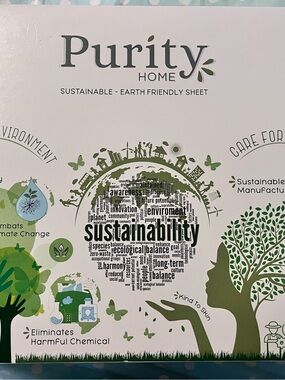 Purity Home Full Size White Sheet Set. New in the box